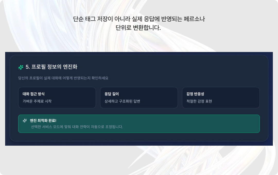 프로필 정보의 엔진화